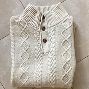 Southern Tide Men's Cream Fisherman Sweater